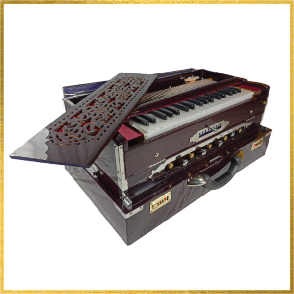 Iskcon Mayapur 3.75 Octave 9 Scale Changer (with Coupler) Box Harmonium with 3 set of Reeds scale A-440